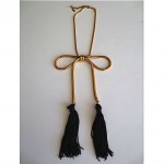 vintage ysl bow tassel necklace