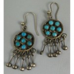 vintage zuni cluster earrings