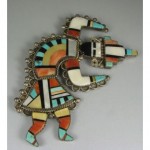 vintage zuni mosaic inlay pin