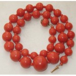 antique 14k undyed red coral necklace