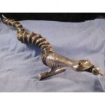 antique 1905 silver and horn snake shaped table lighter
