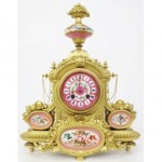 antique 19th century sevres porcelain mantal clock