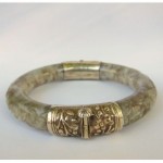 antique chinese carved nephrite jade and gilt silver bracelet