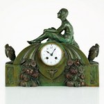 vintage 1920s french art deco mantel clock set