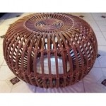 vintage 1950s franco albini wicker ottoman