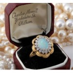 vintage art deco opal and diamond ring