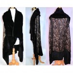 vintage art deco silk velvet lame evening shawl