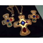vintage christian dior maltese cross necklace and earrings