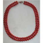 vintage coral 2-strand necklace