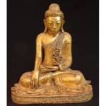 vintage early 20th century wooden mandalay burma buddha