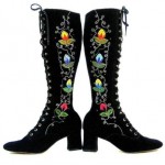 vintage embroidered suede boots