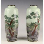 vintage japanese cloisonne vases