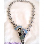 vintage margot de taxco sterling enamel necklace