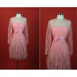 vintage nina ricci lace feather cocktail dress