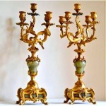 vintage pair gilded french candelabra