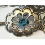 vintage pre-owned sterling turquoise concho belt