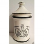 vintage rare cocaine apothecary porcelain jar