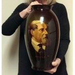 vintage roseville charles dickens portrait vase