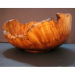 vintage spalted maple burl footed bowl