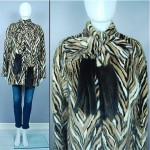 vintage stripe mink scarf coat