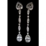 vintage tiffany art deco platinum diamond earrings
