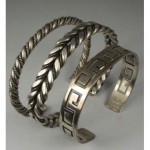 vintage trio of silver stacker bracelets