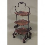 vintage wrought iron hammered copper dessert stand