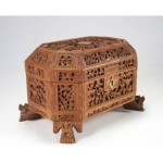 antique 1840s chinese carved sandalwood tea caddy