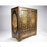 antique 1850s chinese gilt lacquer table cabinet