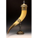 antique 1870s german toasting drinking horn