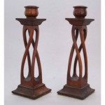 antique 1880s mahogany candlesticks