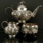 antique 1890s indian silver tea set