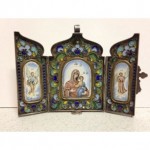 antique 1908 russian silver enamel triptych