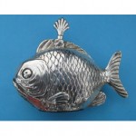 antique 1909 sampson mordan chester silver fish table lighter