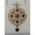 antique 1910s garnet drop pendant