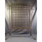 antique 19th century brass and crystal prisom fireplace screen