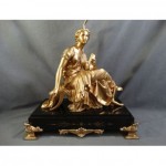 antique 19th century gilt statue lamp