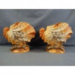 antique 19th century porcelain seashell compotes