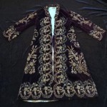 antique 19th century turkish velvet metal thread embroidered dress coat