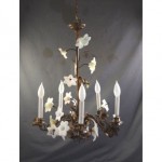 antique brass and glass chandelier