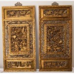 antique chinese carved wood panels