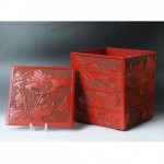 antique chinese cinnabar box with lid