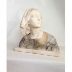 antique italian alabaster bust statue