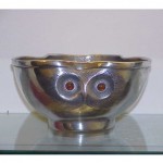 antique liberty & co pewter owl bowl