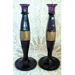 antique moser warrior candlesticks