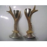 antique sterling antler candlesticks