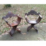 antique wooden monk chairs