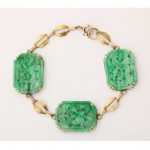 vintage 14k carved jade bracelet