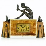 vintage 1920s french sculptural mantel clock
