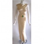 vintage 1930s bias cut silk gown with bakelite buckle